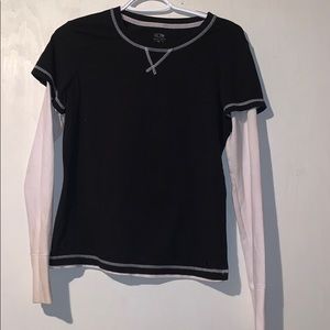 Tee with long thermal sleeves attached 00022